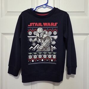 Gap Star Wars Mandalorian Christmas Holiday Kids Navy Blue Pajama Top Size 4